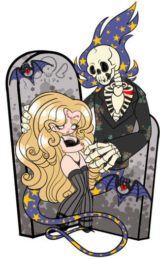 Theodora gets spooked by a dead guy in a suit